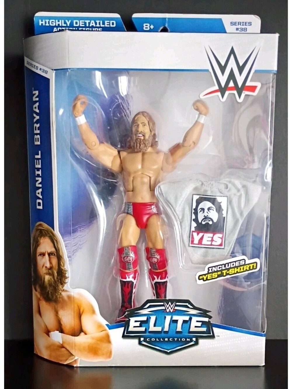 WWE WWF Mattel Elite Series 38 Daniel Bryan Figure - YES! T-shirt Included